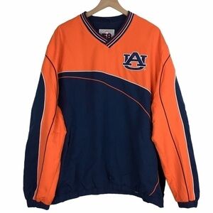 AUBURN Tigers Pullover Jacket Embroidered Spellout Windbreaker Game Day Size XXL
